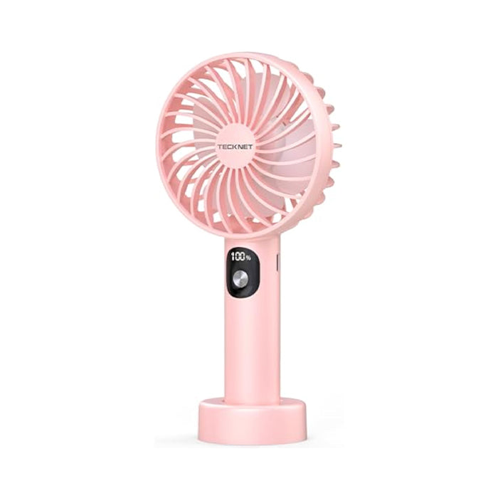 TECKNET Handheld Fan, Portable USB Hand Held Fan Rechargeable with LED Display