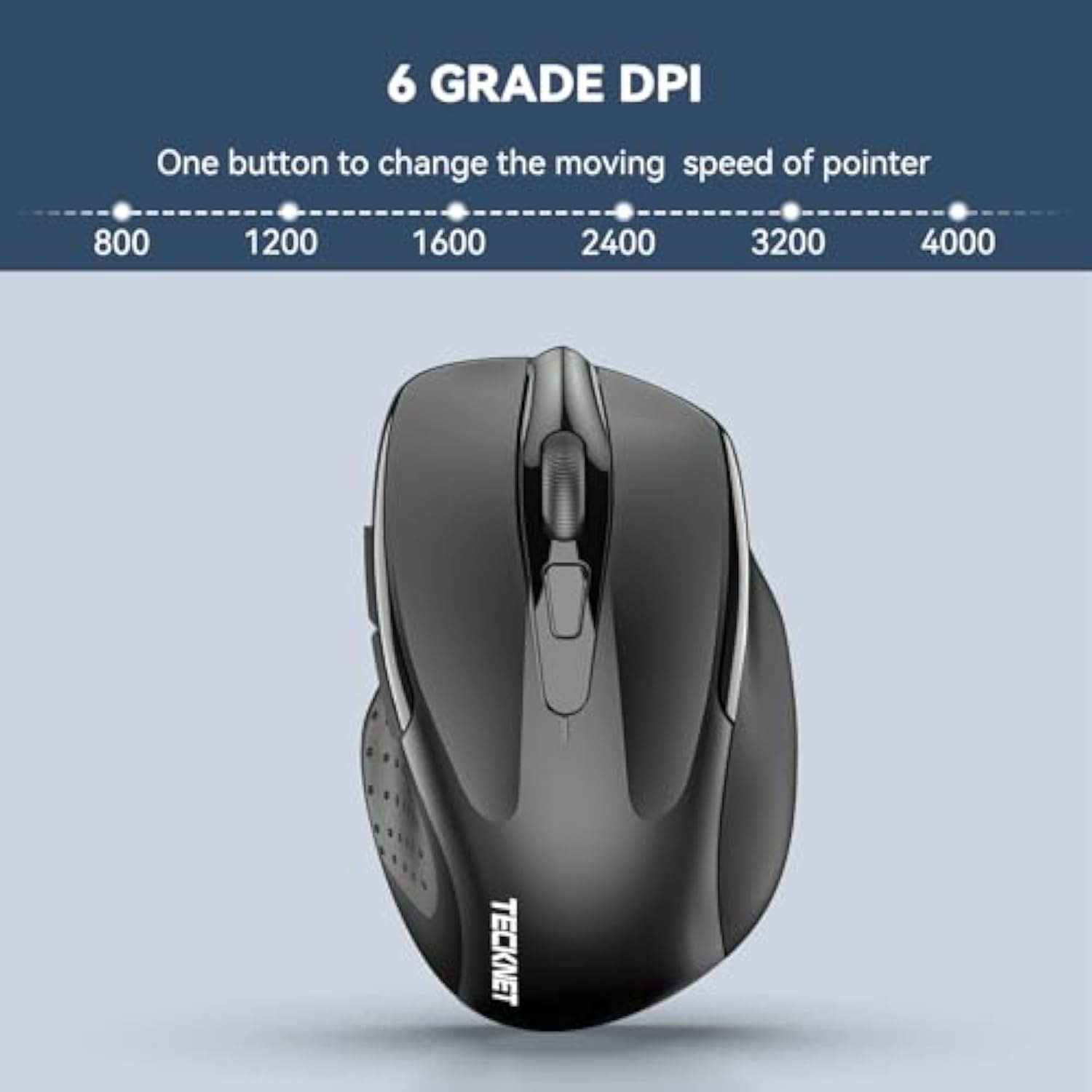 TECKNET Pro Wireless Mouse, 4000 DPI, 2.4G Ergonomic Optical