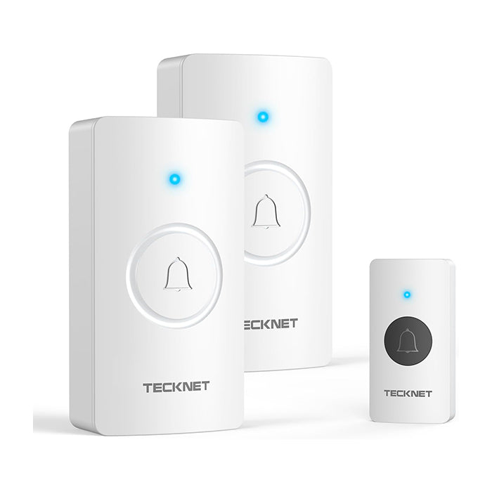 TECKNET Wireless Doorbell, Door Bells Wireless IP65 Waterproof Battery Operated Cordless Door Chime Kit