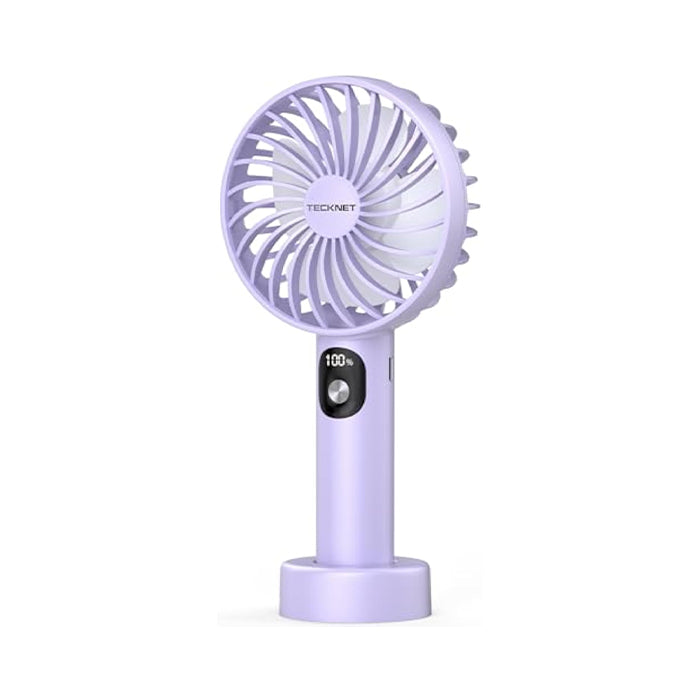 TECKNET Handheld Fan, Portable USB Hand Held Fan Rechargeable with LED Display