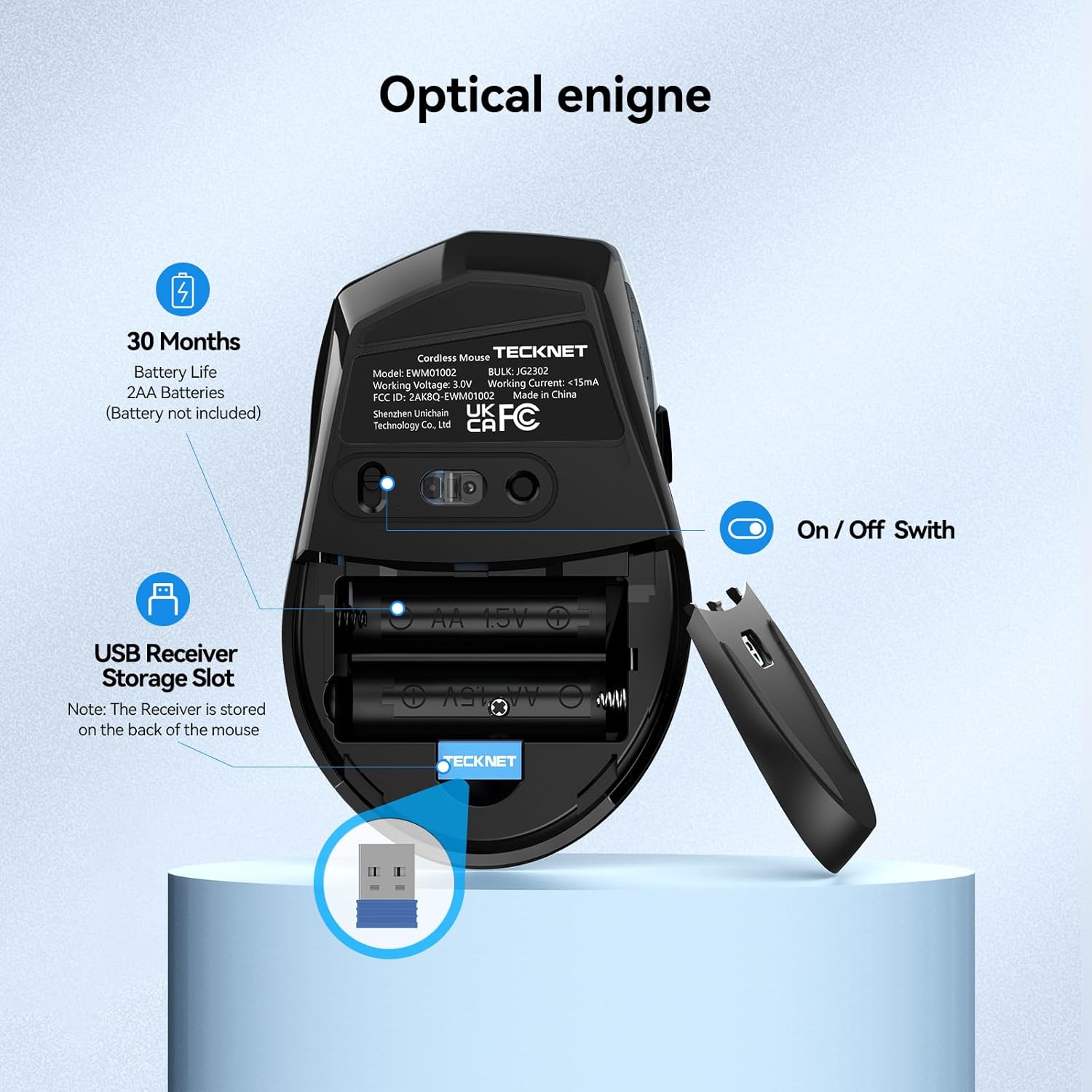 TECKNET PRO Rechargeable Wireless Mouse