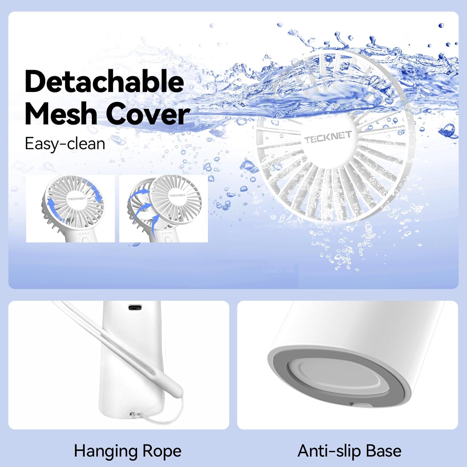 TECKNET Handheld Fan Rechargeable