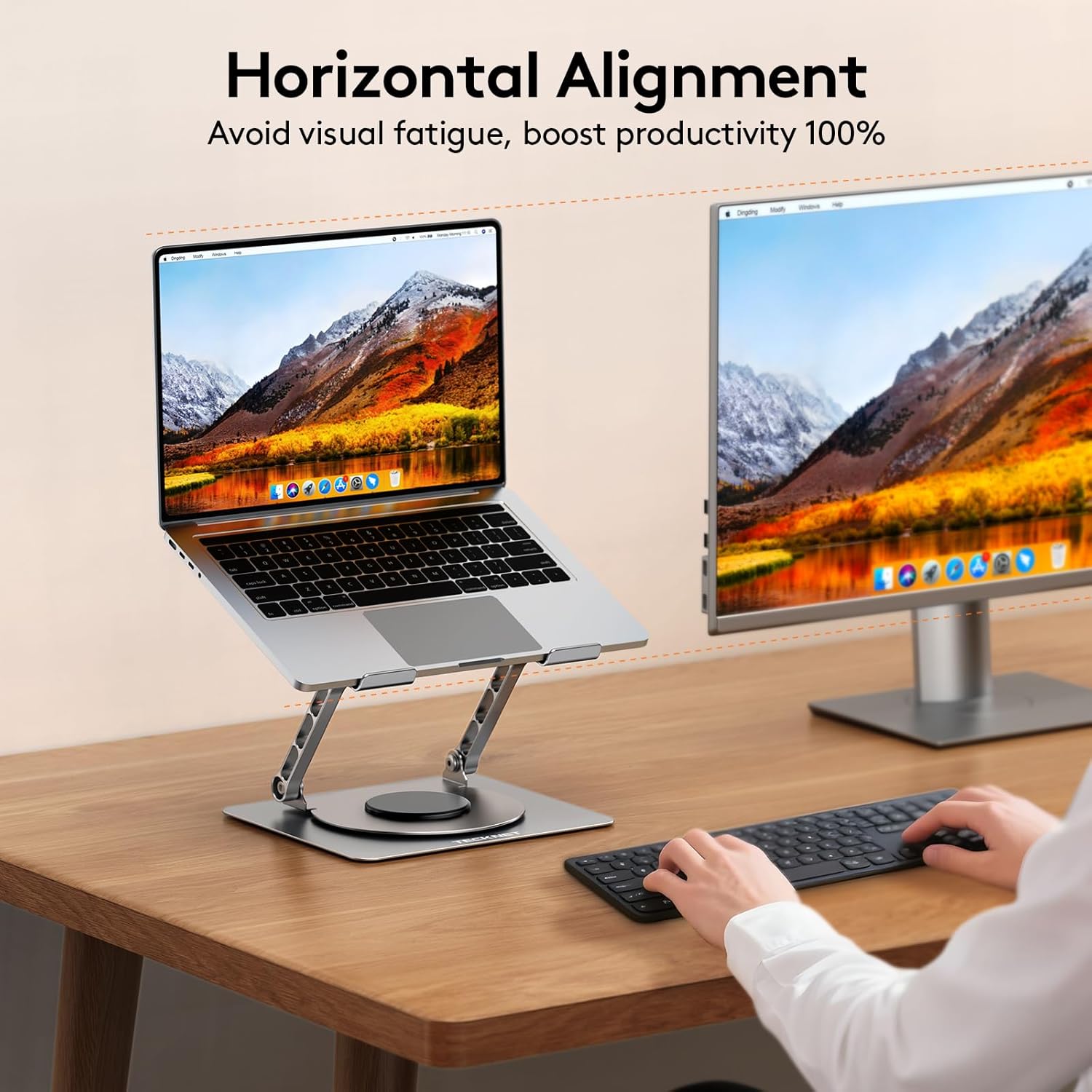 TECKNET Adjustable Laptop Stand for Desk 360° Rotating Ergonomic Laptop Holder