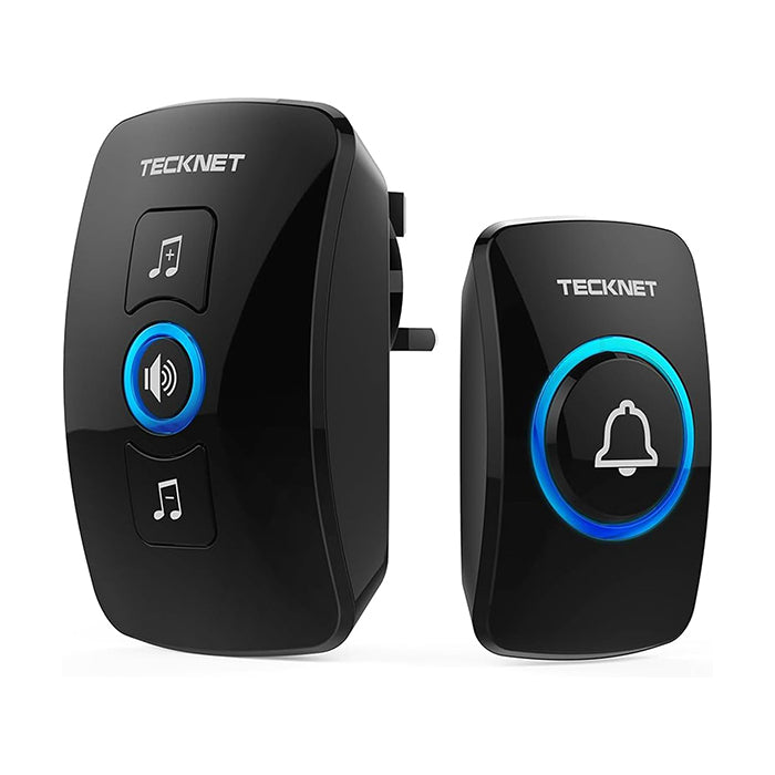 TECKNET Wireless Doorbell, IP65 Waterproof Wall Plug-in Door Bells Wireless Cordless Chime Kit