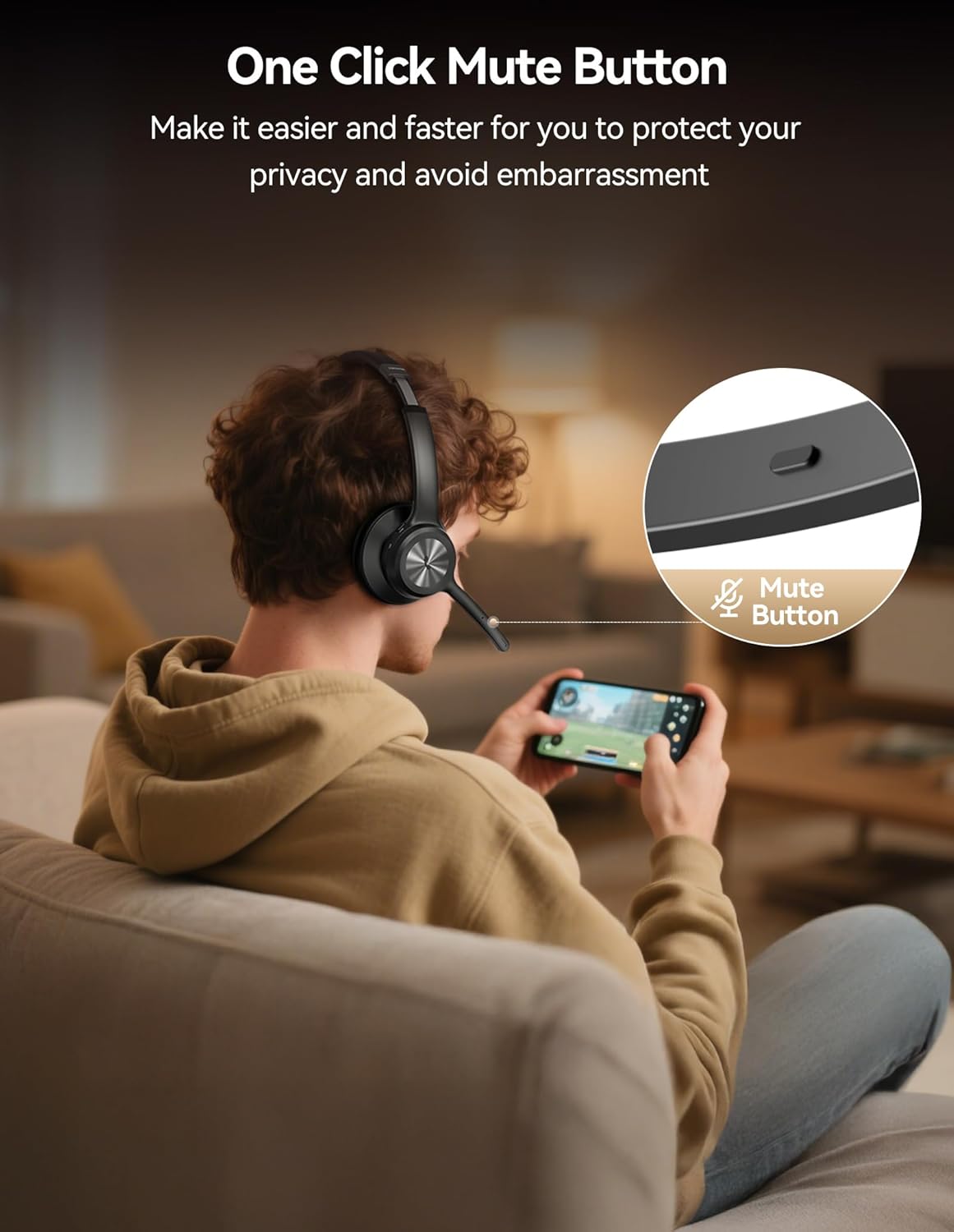 TECKNET Bluetooth Headset with Microphone Noise Cancelling