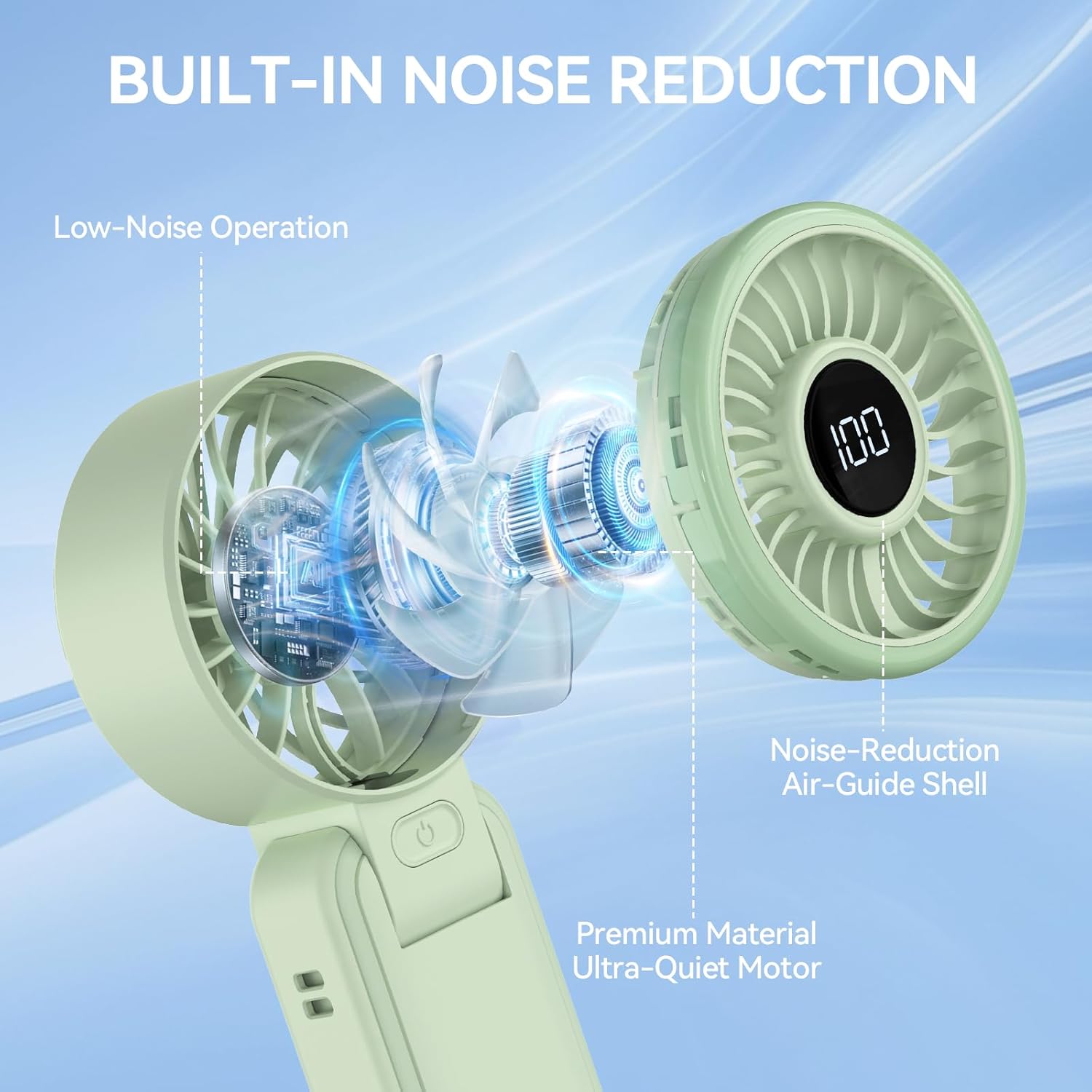 TECKNET Rechargeable Handheld Fan with 5000mAh