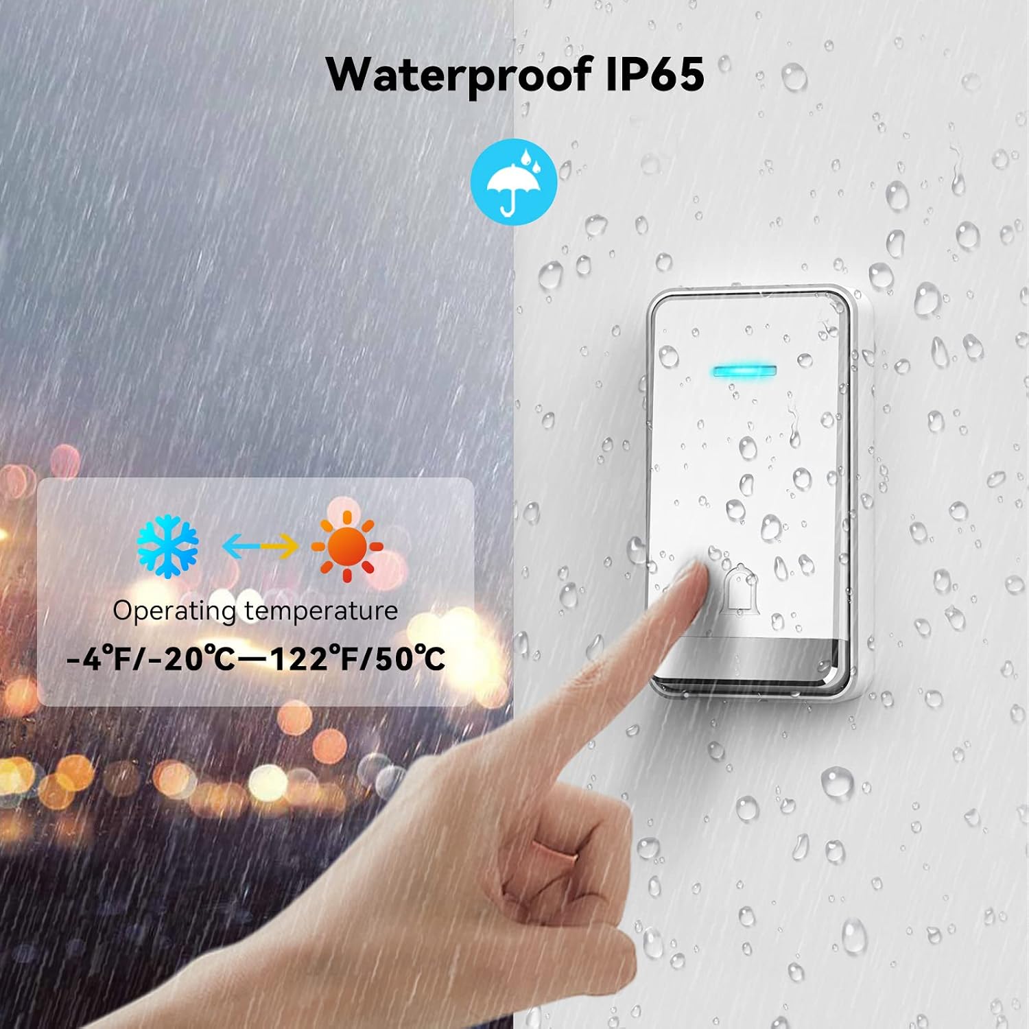 TECKNET Plug-in Wireless Doorbell, 4 Receivers 2 Transmitters