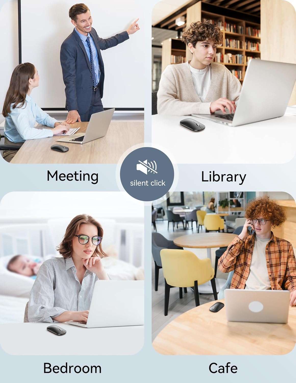 TECKNET Bluetooth Mouse, Rechargeable 2.4G Wireless Mouse