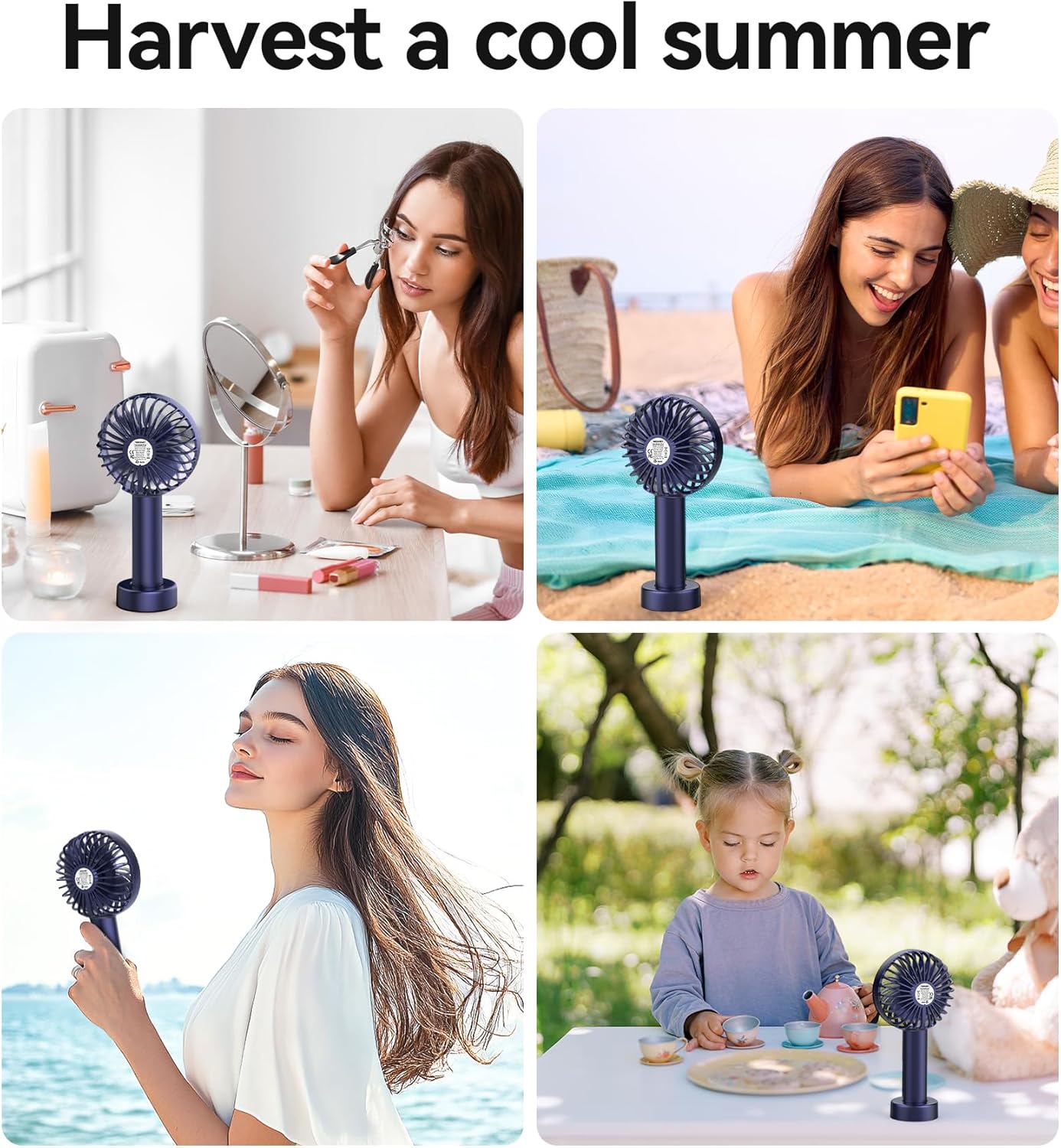 TECKNET Handheld Fan, Portable USB Hand Held Fan Rechargeable with LED Display