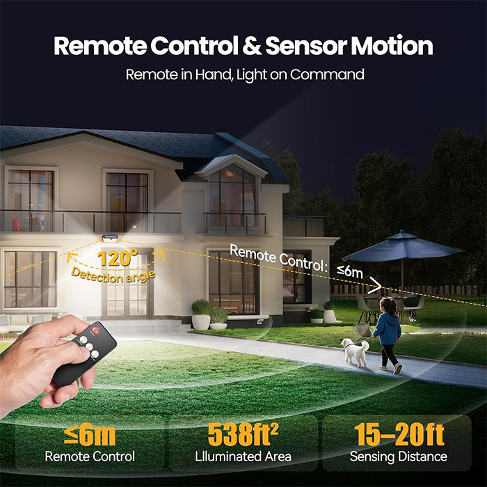TECKNET 546 LED Solar Lights Outdoor Garden with Remote Control & Hook