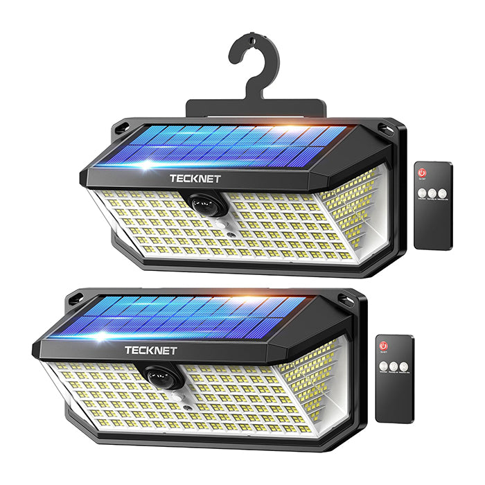TECKNET 546 LED Solar Lights Outdoor Garden with Remote Control & Hook