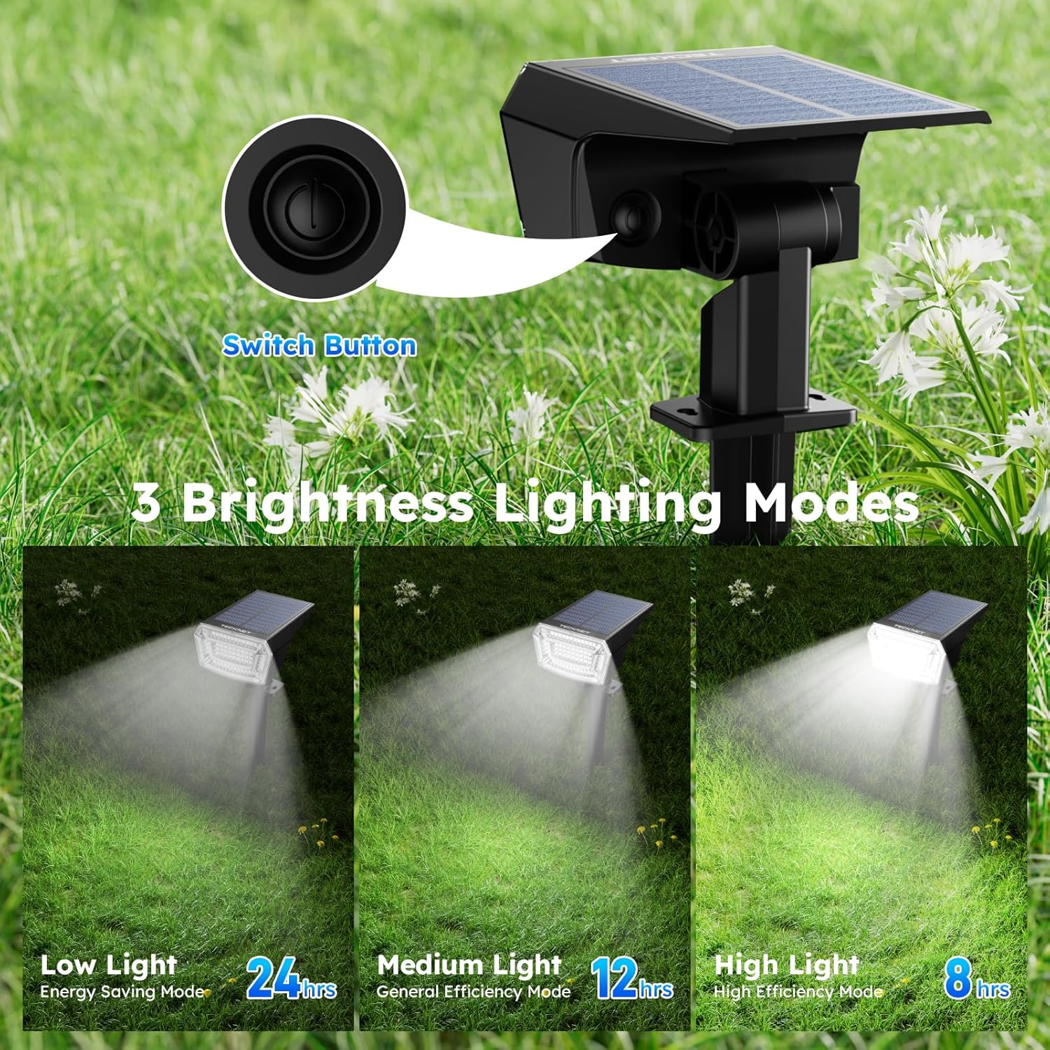 TECKNET Solar Spot Lights Outdoor Garden
