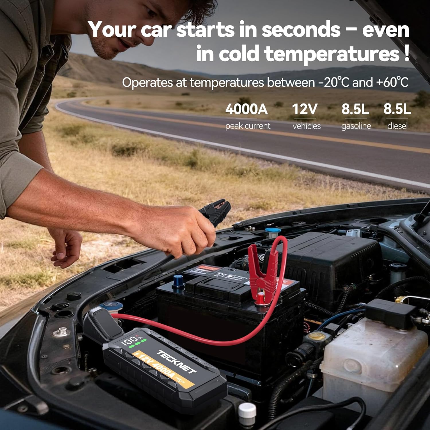 TECKNET Car Jump Starter Power Pack – 12V