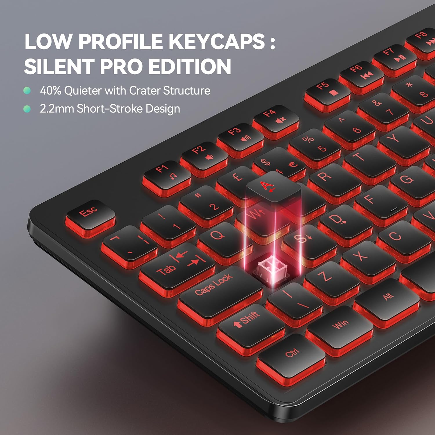 TECKNET Wired USB Keyboard, Backlit 7-Colors & Adjustable