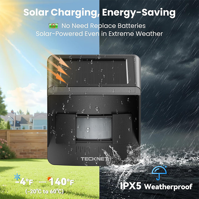 TECKNET Solar Wireless Driveway Alarm
