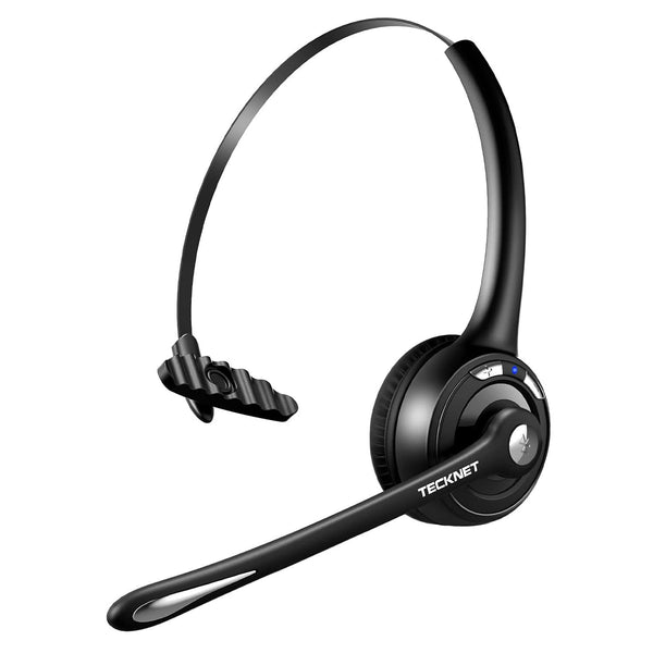 TECKNET Bluetooth Headset with Noise Cancelling Microphone, Mute function