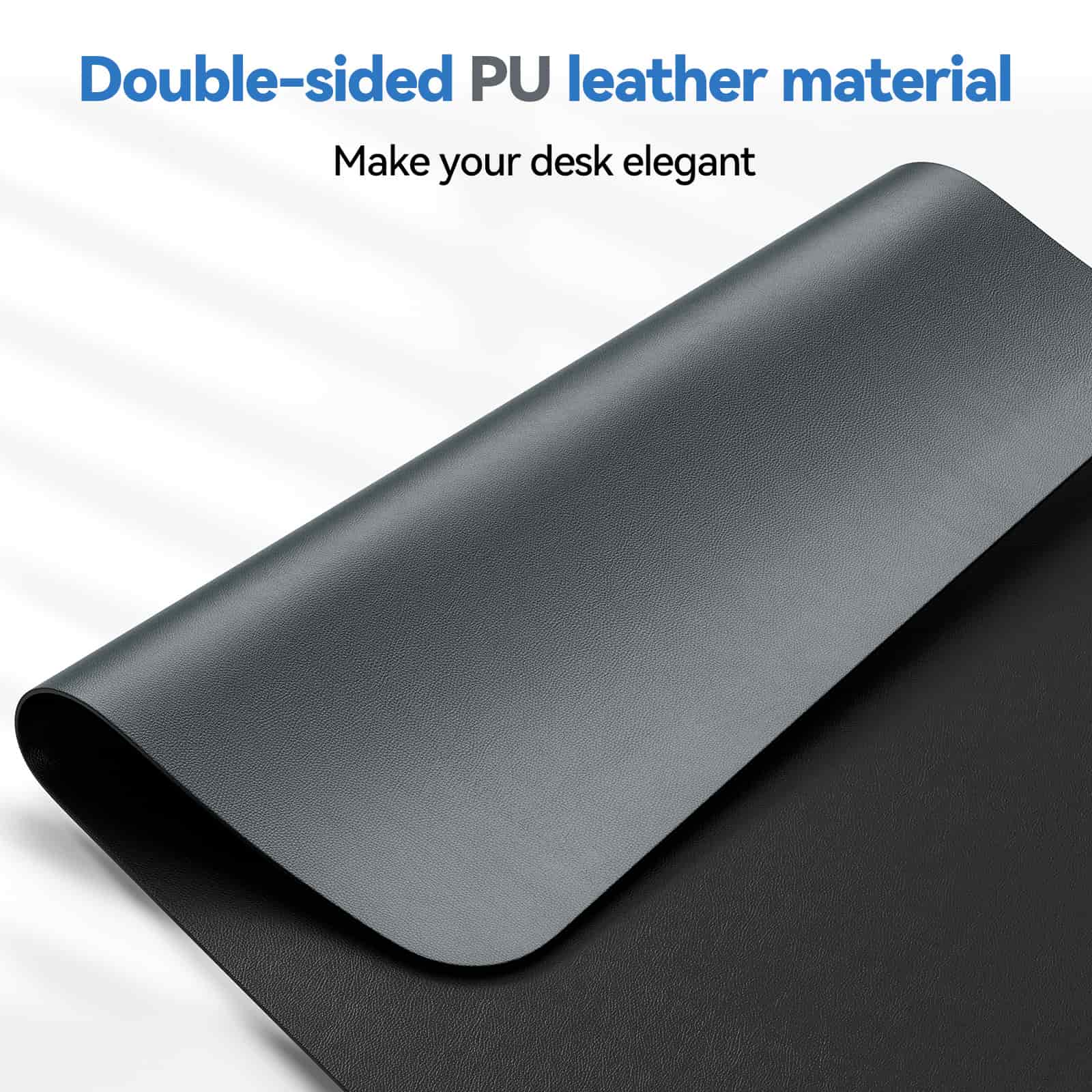 TECKNET Desk Mat Large - 800x400mm Double-Sided Leather Desk Pad