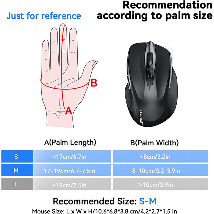 TECKNET Bluetooth Mouse Jiggler, Rechargeable Wireless Mouse