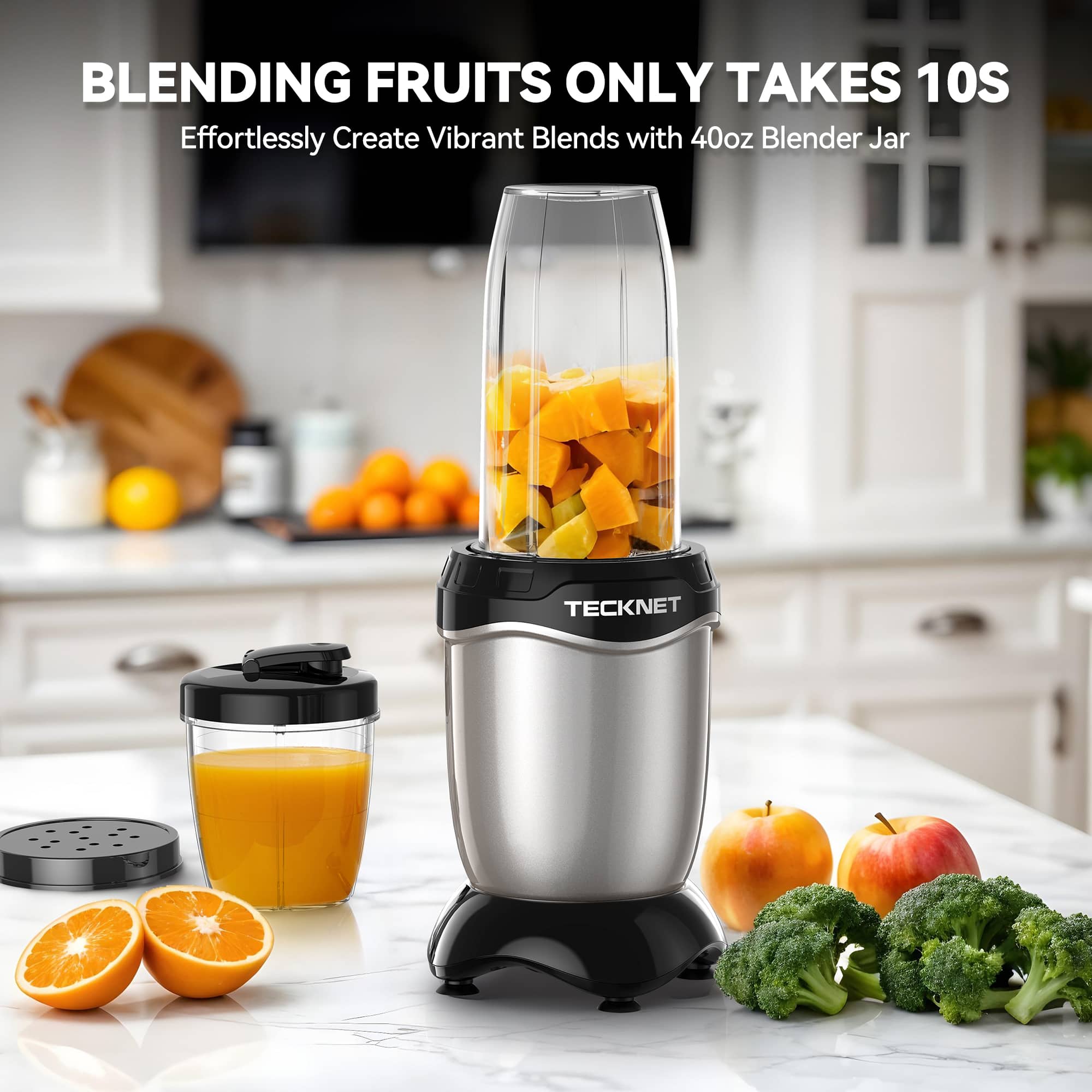 TECKNET 600W Personal Blender with 2 Portable Travel Cups