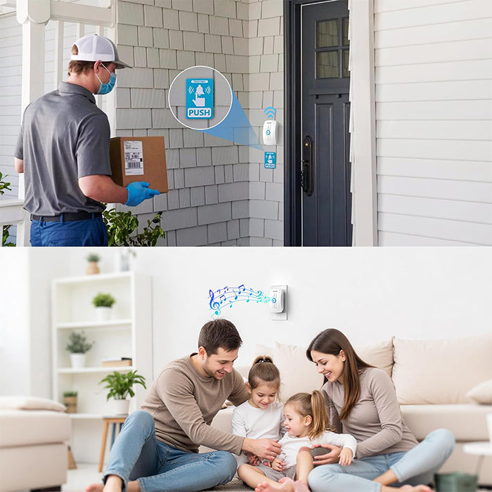 TECKNET Wireless Doorbell with 3 Receivers for Home, Office, Villa