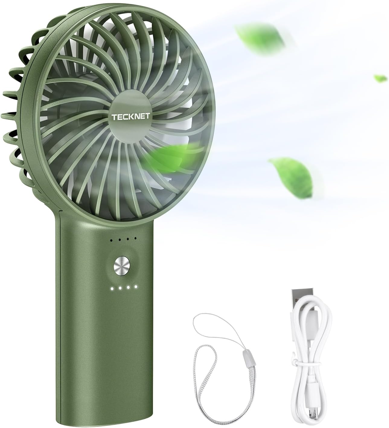 TECKNET Handheld Fan, 2-in-1 Mini Fan with Rechargeable 5200mAh Power Bank