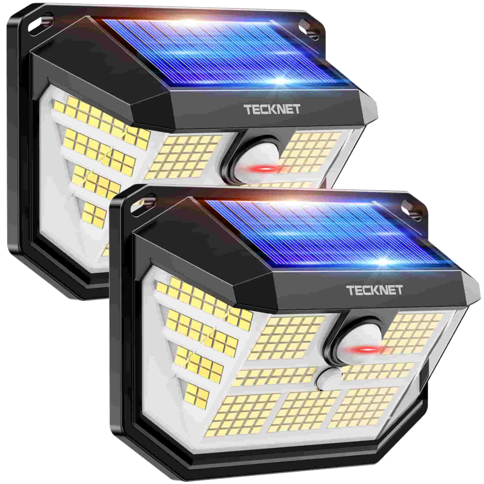TECKNET Outdoor Solar Lights 231 LED, Wall Light for Front Door/Fence/Yard/Garage/Garden