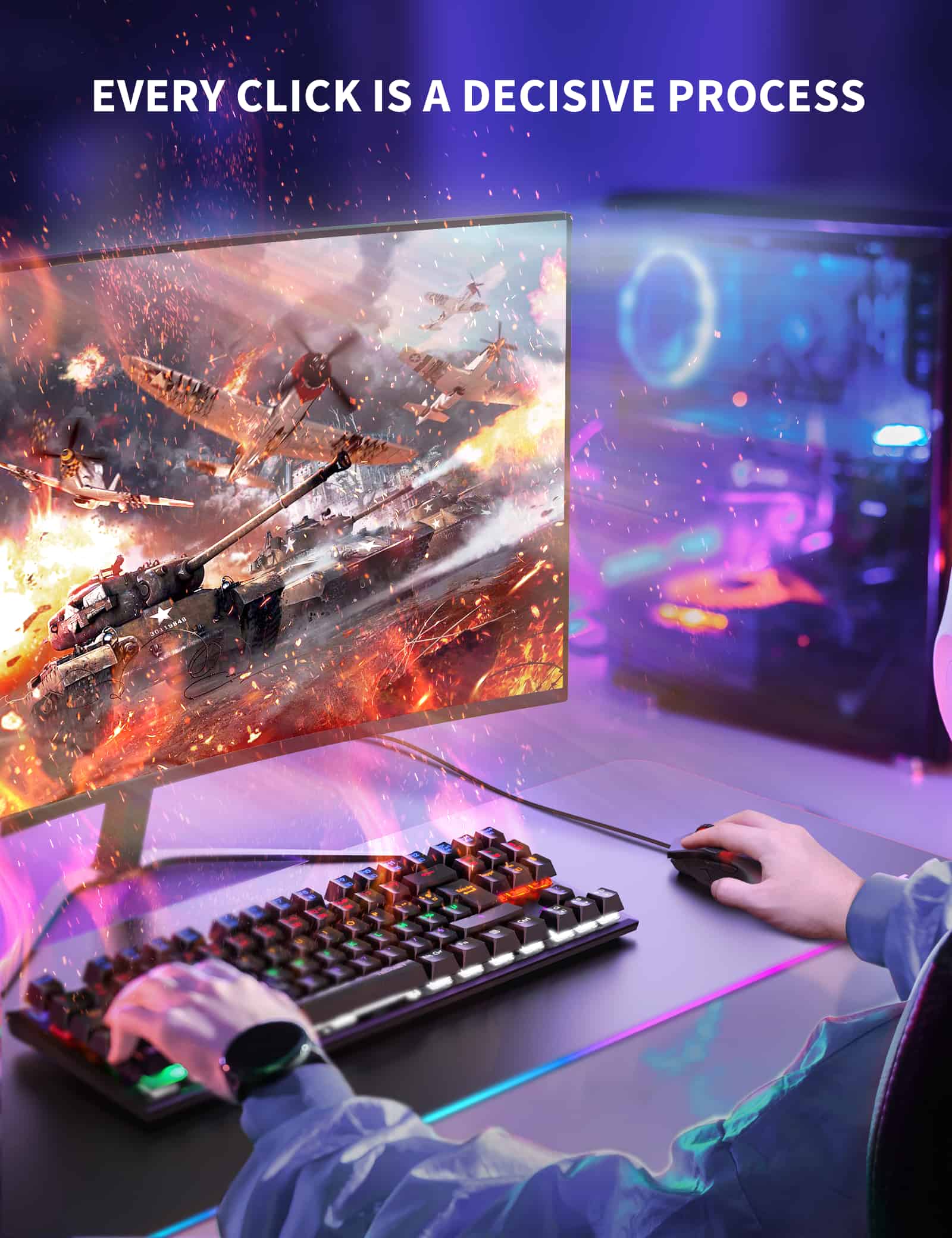 TECKNET RGB Wired Gaming Mouse with 6 Programmable Buttons, 8000 DPI Optical Sensor