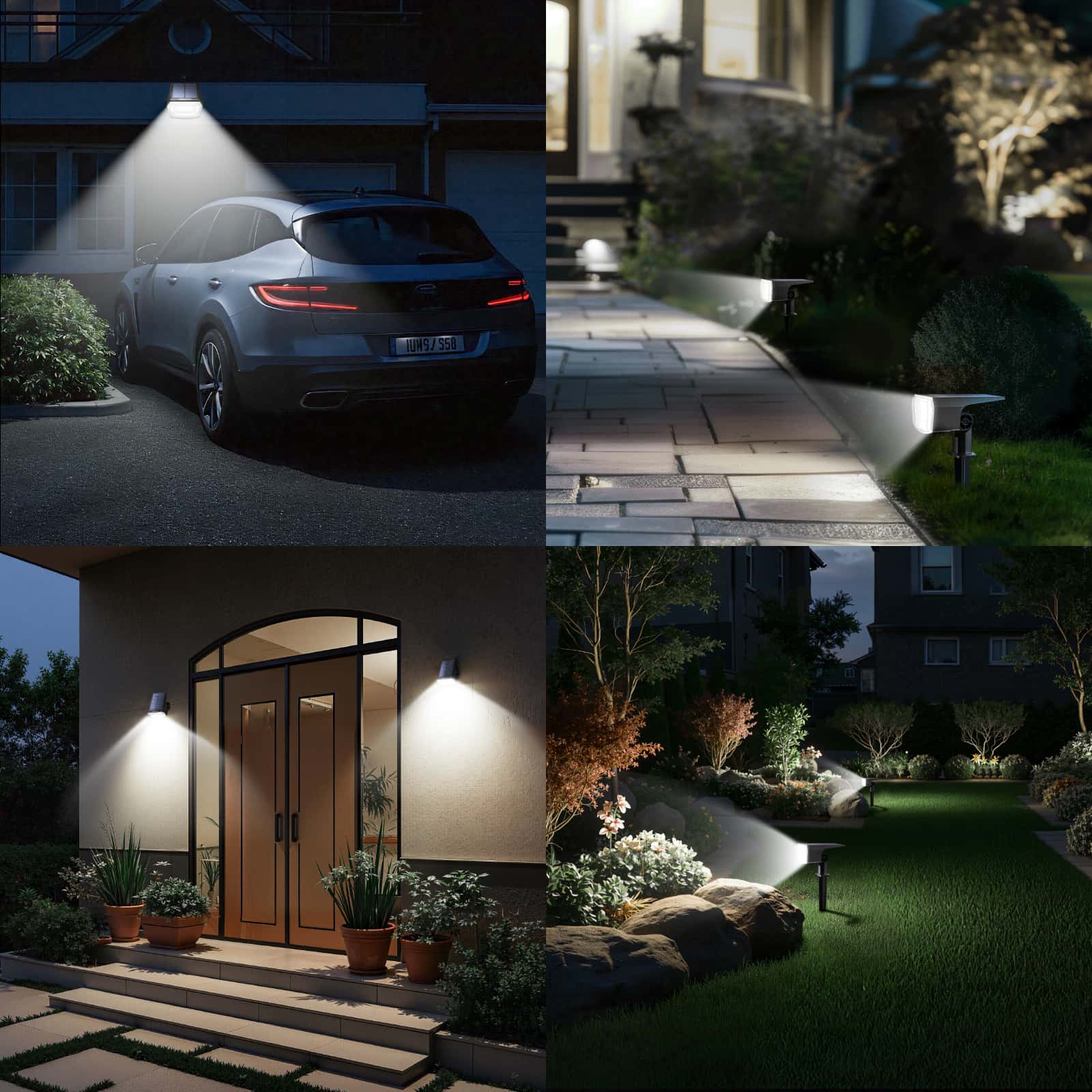 TECKNET Solar Spot Lights Outdoor Garden, 59 LEDs Garden Lights Solar Powered