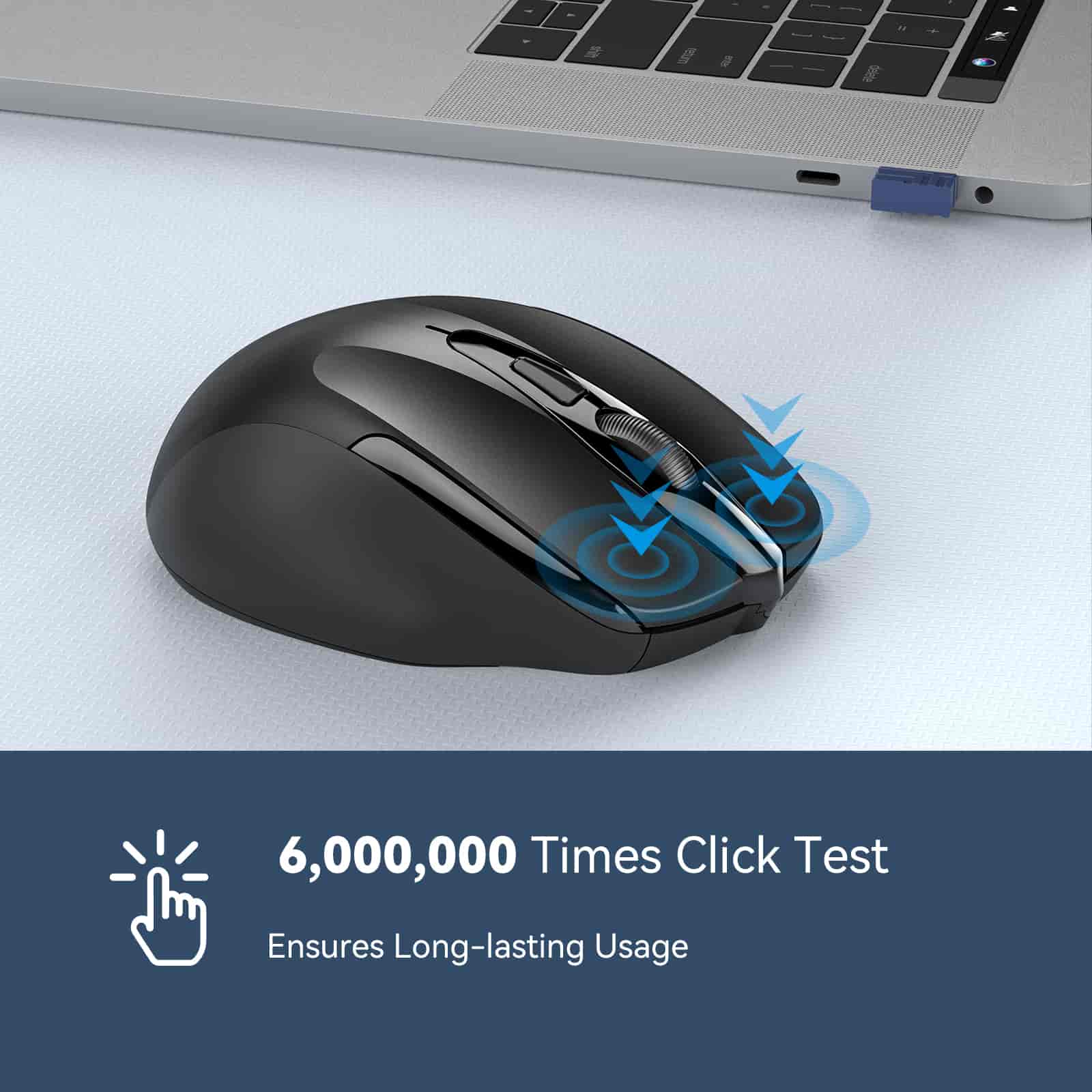 TECKNET Wireless Silent Mouse, 2.4G Optical Computer Mouse with 4000 DPI