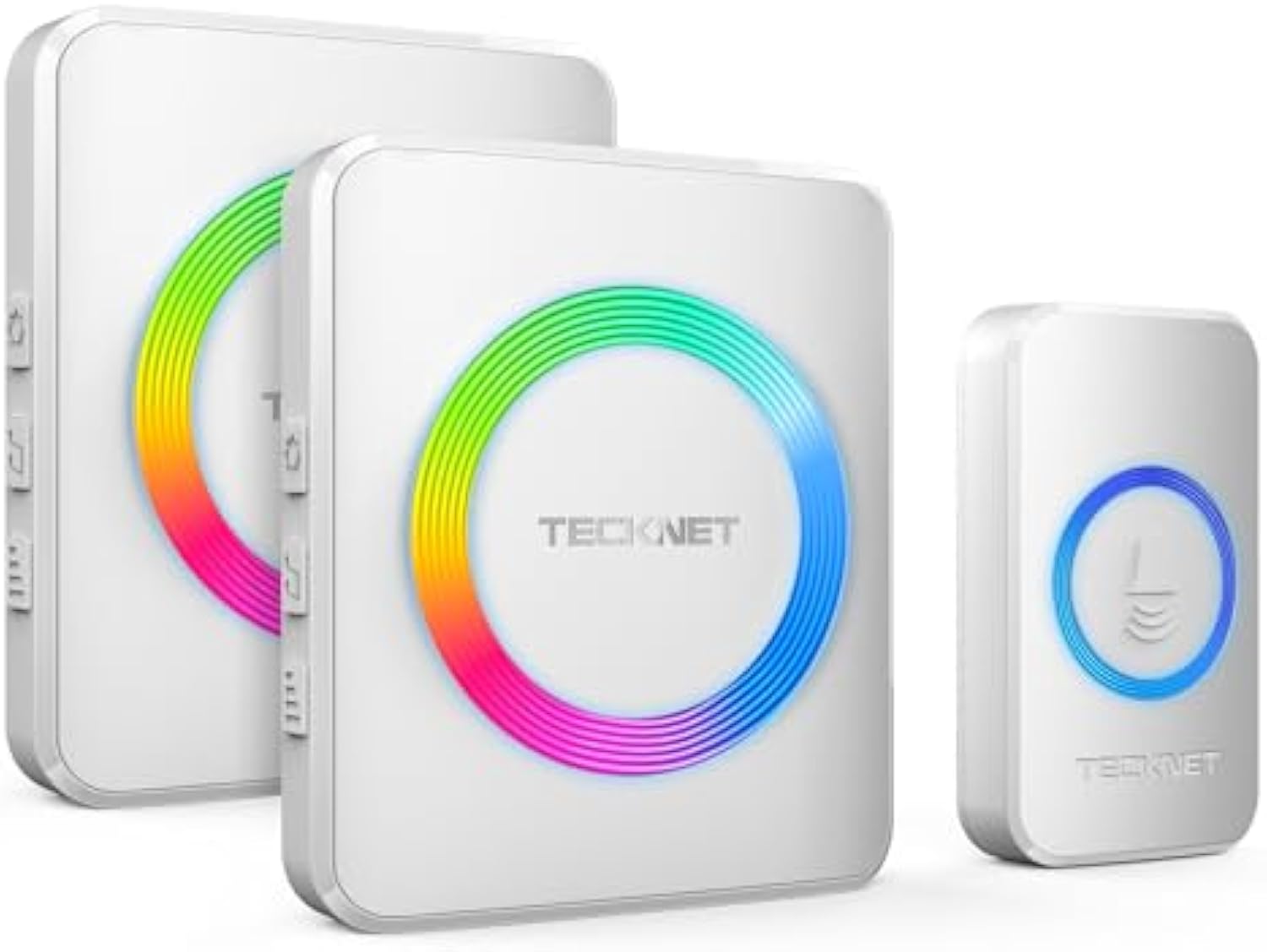 TECKNET Wireless Doorbell with 2 Receivers, 1300ft Long Range IP65 Waterproof Door Bells Wireless Cordless