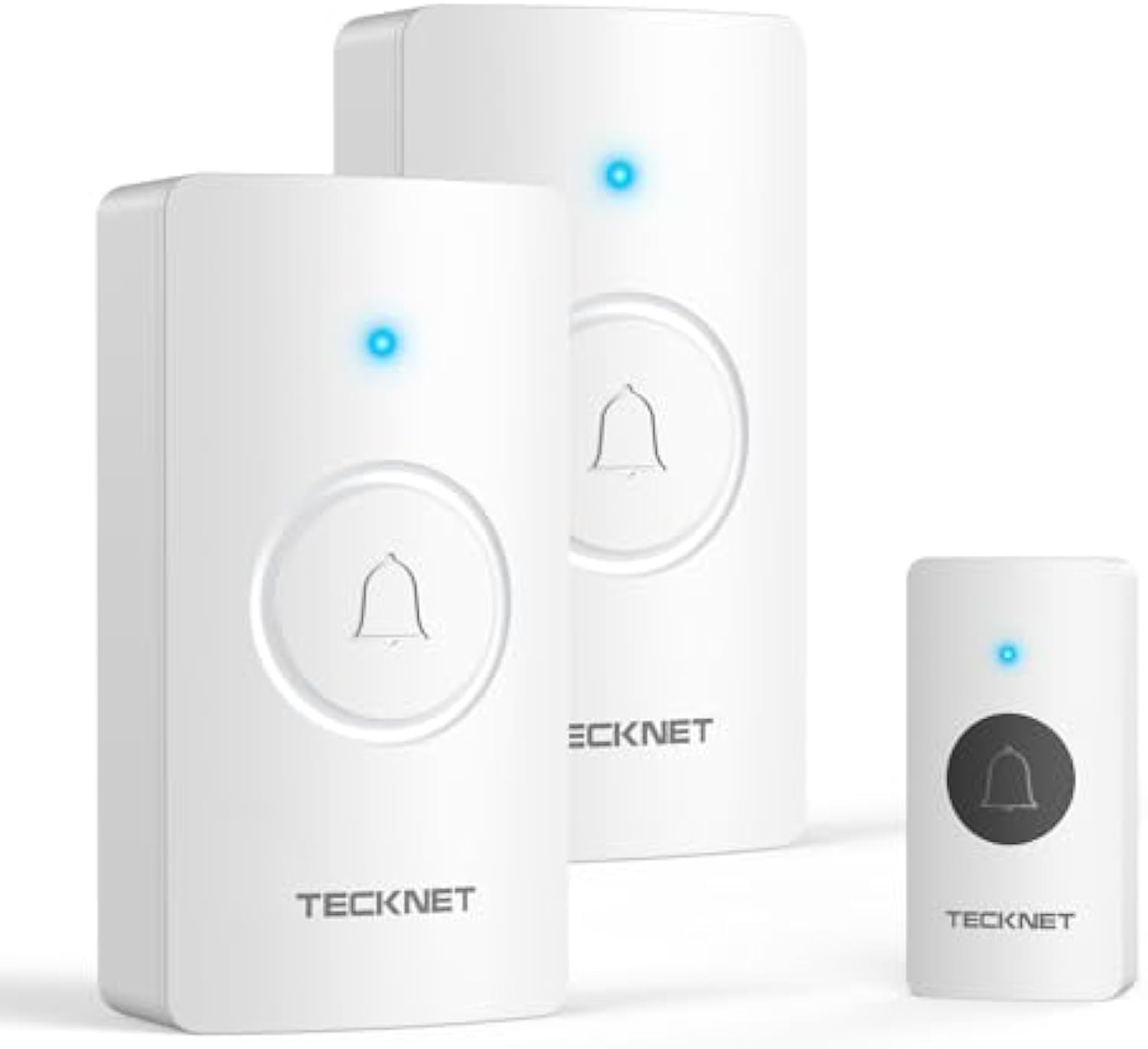 TECKNET Wireless Doorbell, Door Bells Wireless IP65 Waterproof Battery Operated Cordless Door Chime Kit
