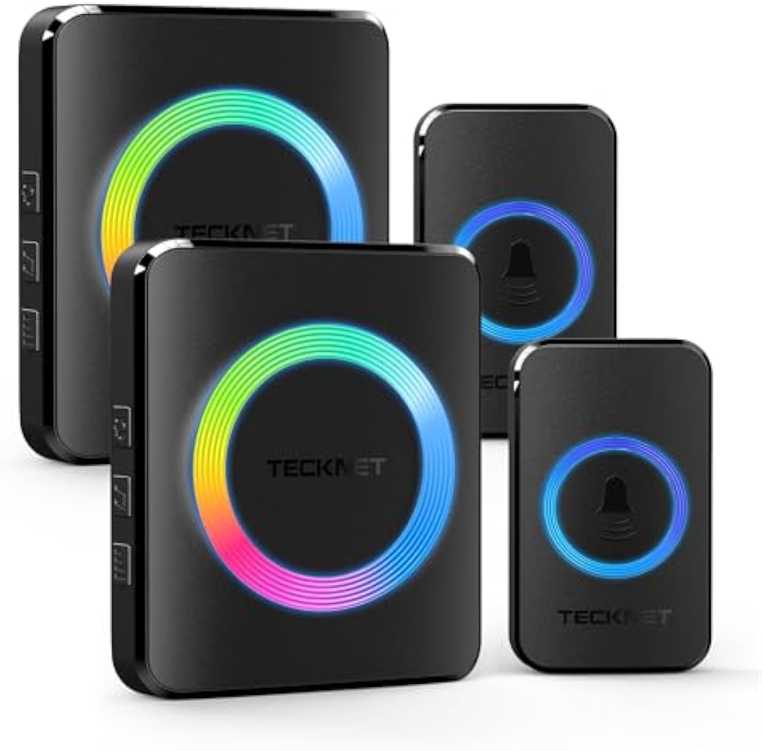 TECKNET Wireless Doorbell with 2 Push Buttons 2 Receivers