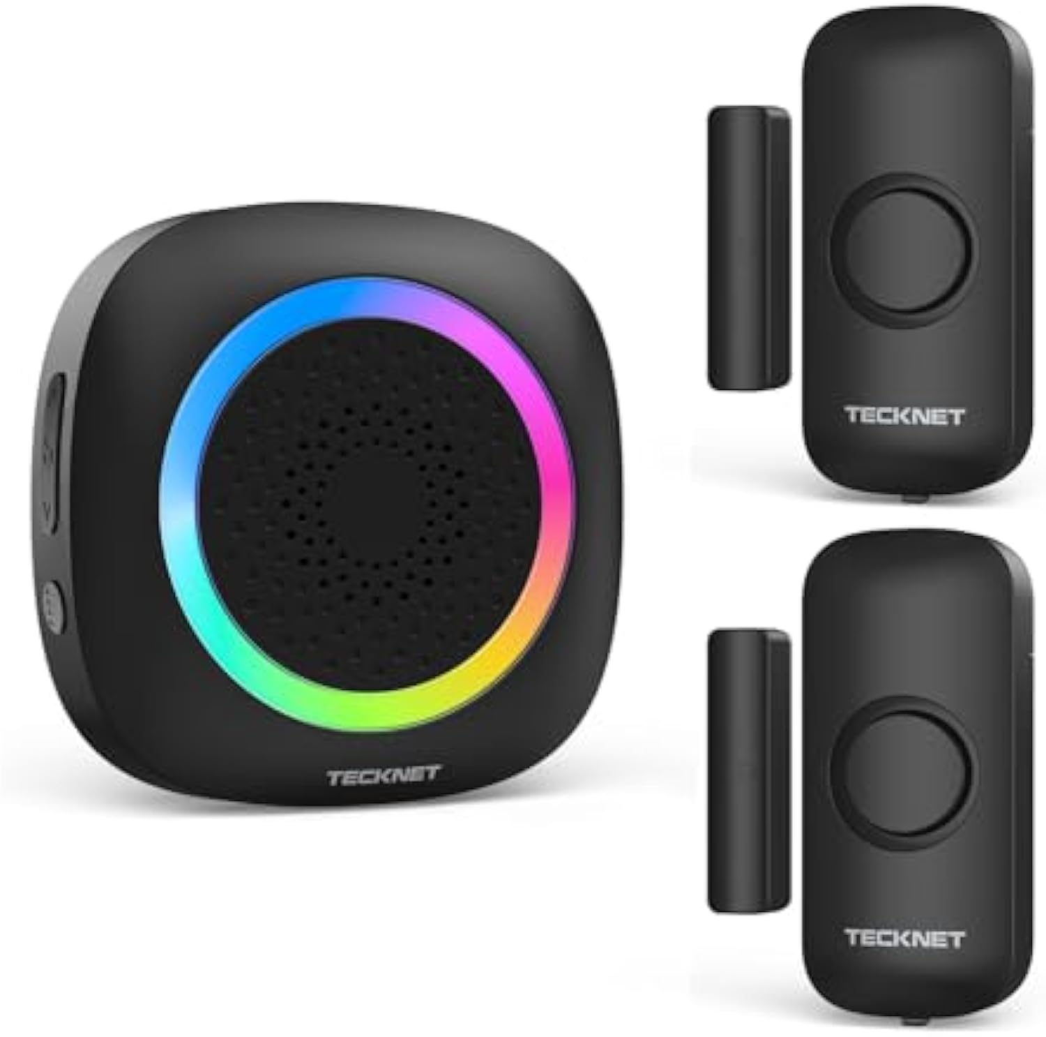 TECKNET Wireless Door Open Sensor Alarm Chime, 1 Plug-in Receiver and 2 Magnetic Door Alarm Sensor