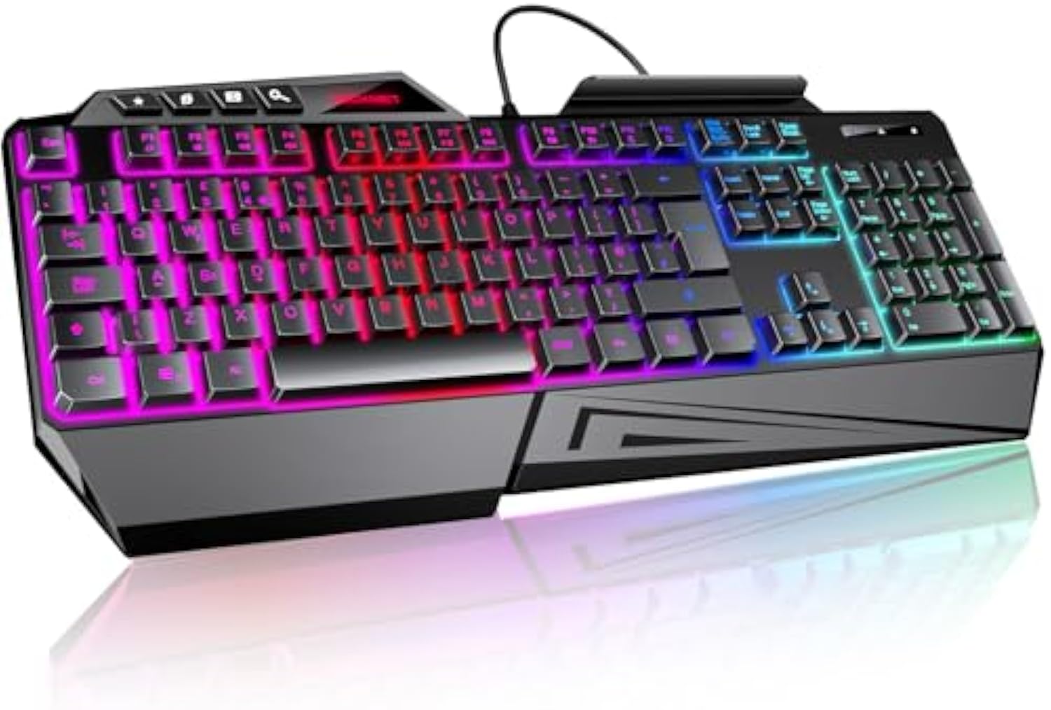 TECKNET Wired Gaming Keyboard, 26-Key Anti-Ghosting RGB Keyboard