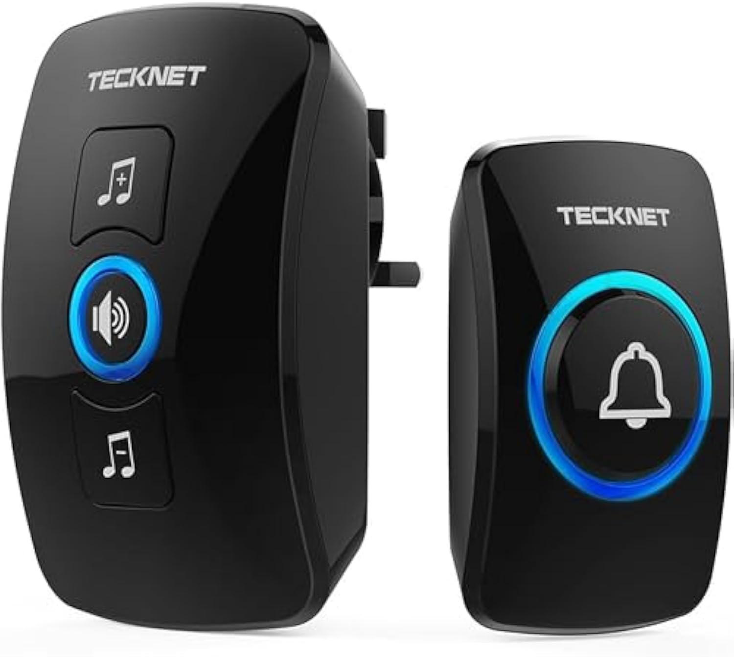 TECKNET Wireless Doorbell, IP65 Waterproof Wall Plug-in Door Bells Wireless Cordless Chime Kit