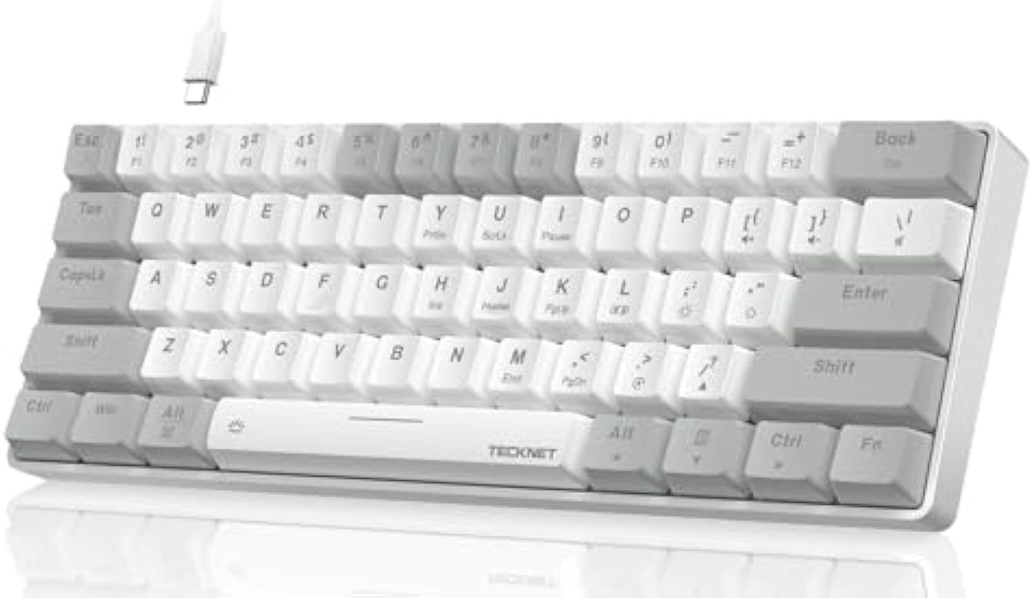 TECKNET 60% Mechanical Gaming Keyboard-RGB Backlit,Ultra Compact Mini 61 Keys