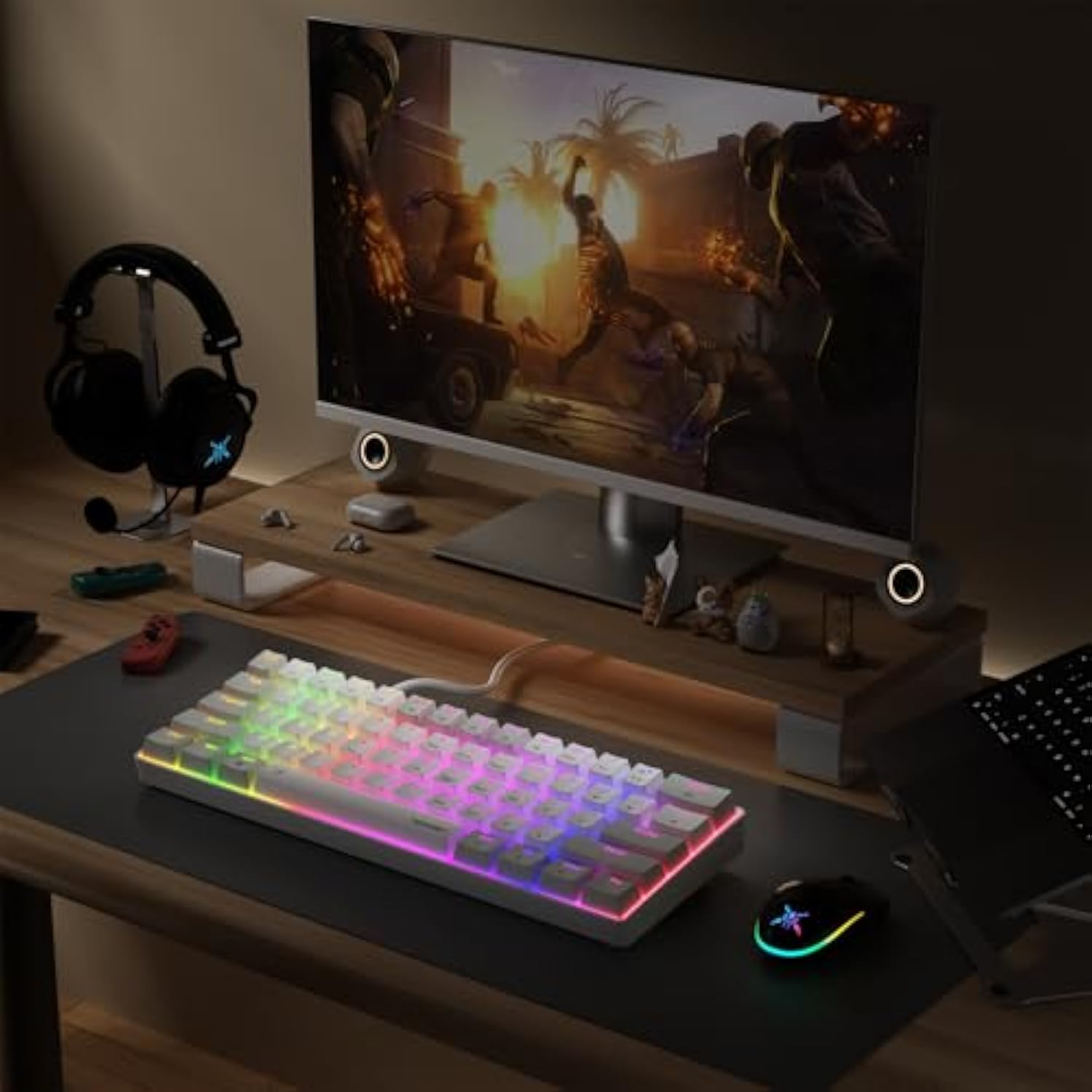 TECKNET 60% Mechanical Gaming Keyboard-RGB Backlit,Ultra Compact Mini 61 Keys