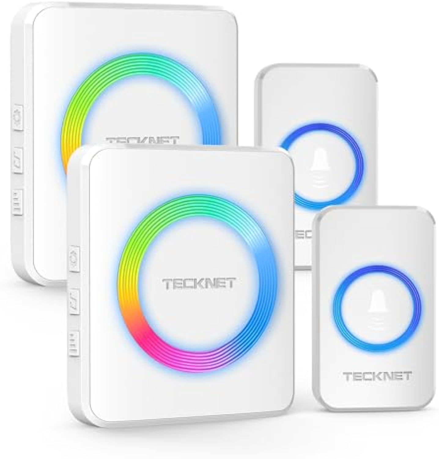TECKNET Wireless Doorbell with 2 Push Buttons 2 Receivers