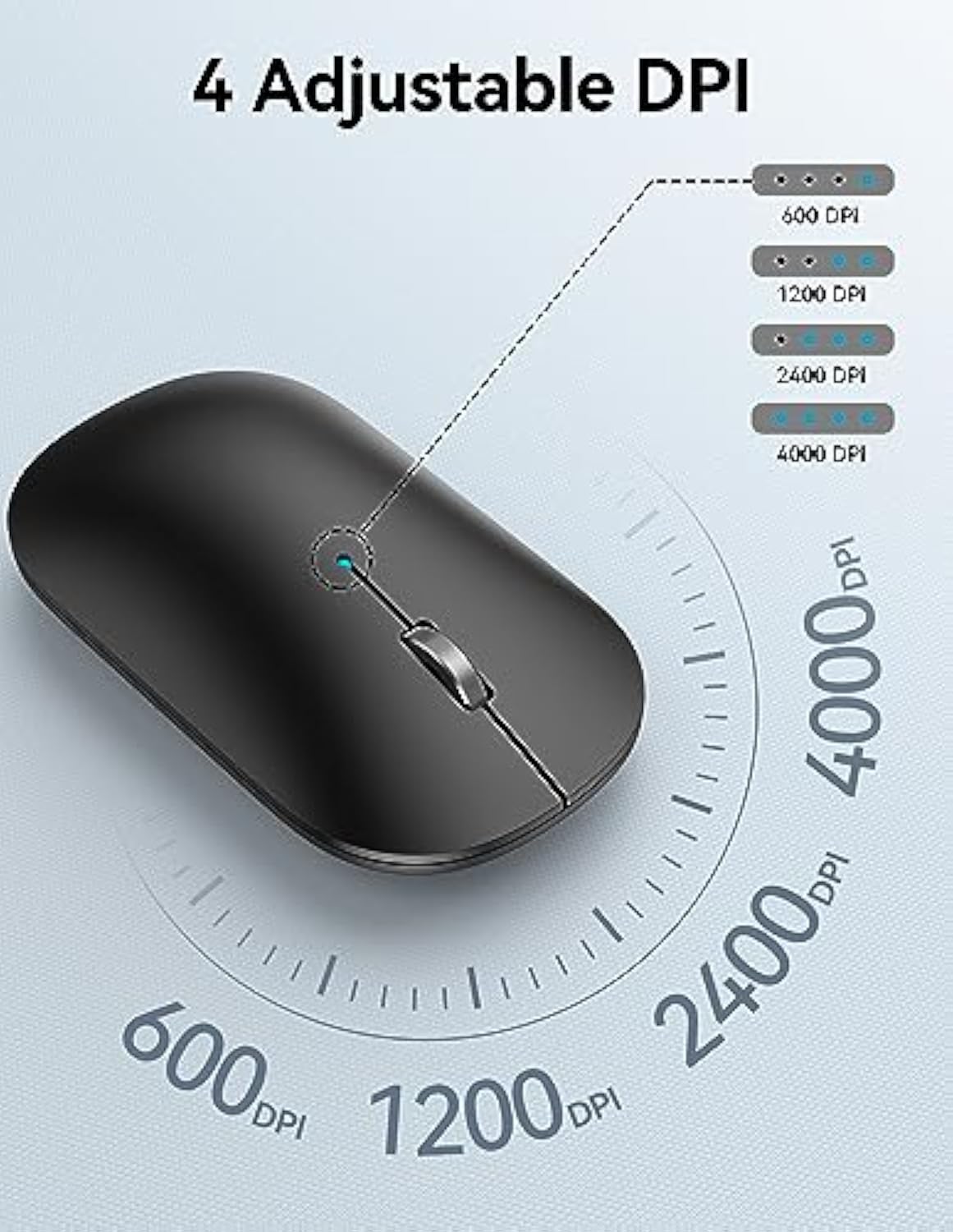 TECKNET Bluetooth Mouse, Rechargeable 2.4G Wireless Mouse