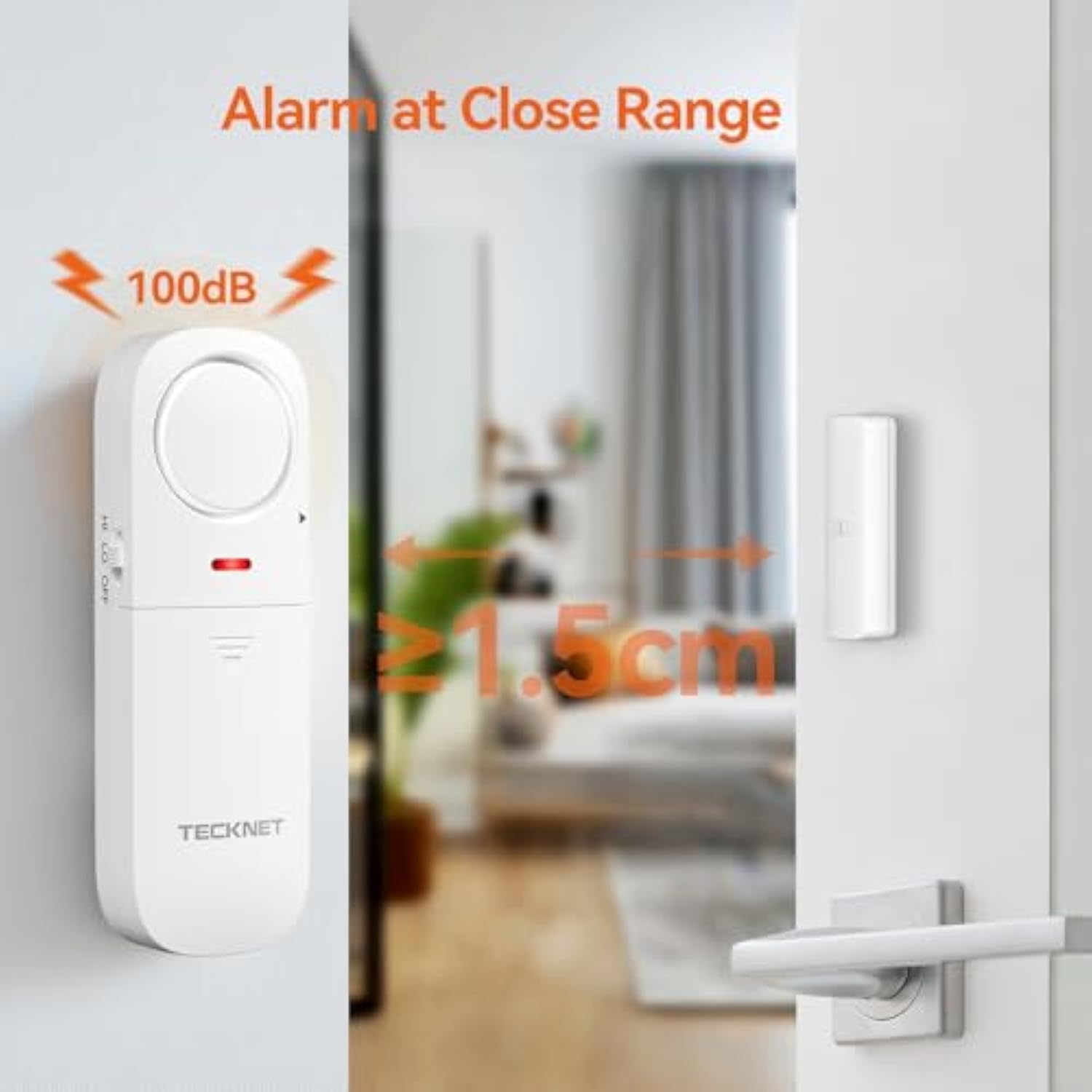 TECKNET Door Alarm Sensor 2 Packs With Remote Control