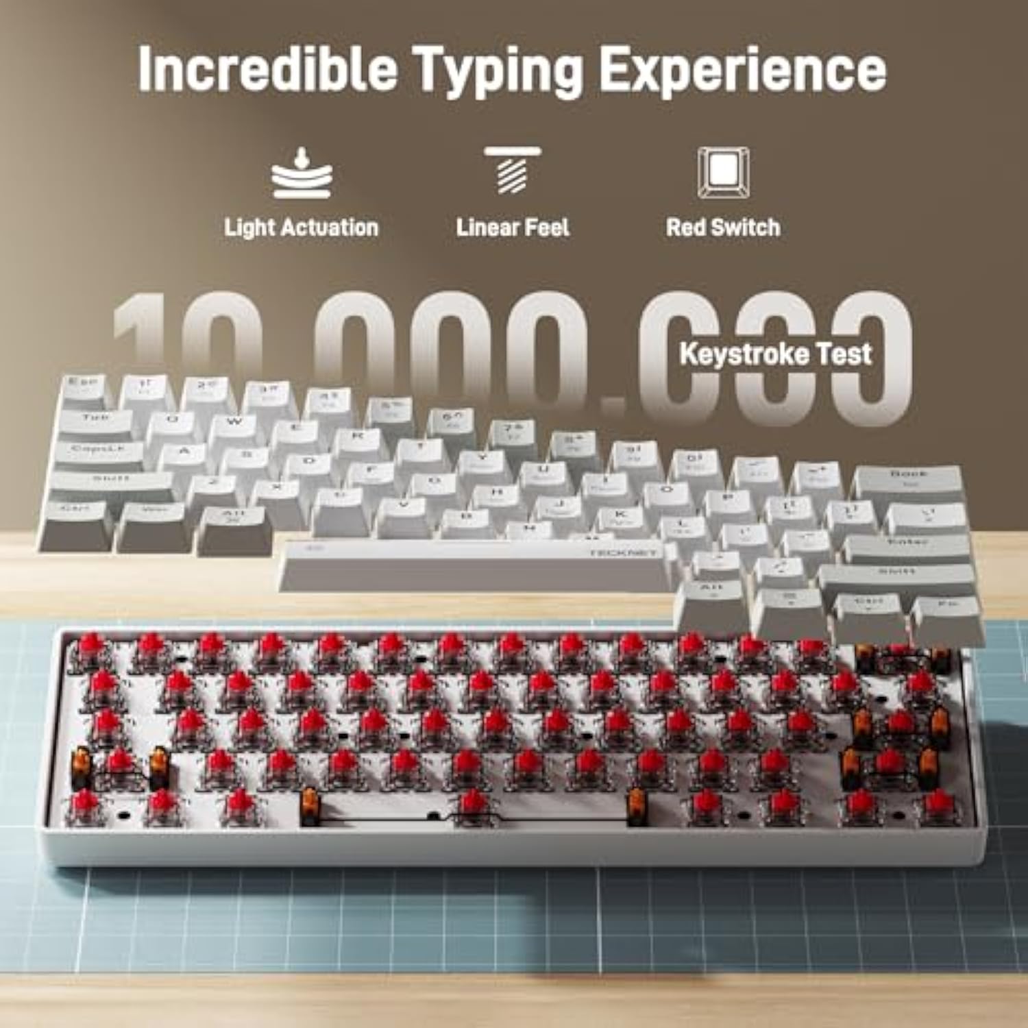 TECKNET 60% Mechanical Gaming Keyboard-RGB Backlit,Ultra Compact Mini 61 Keys