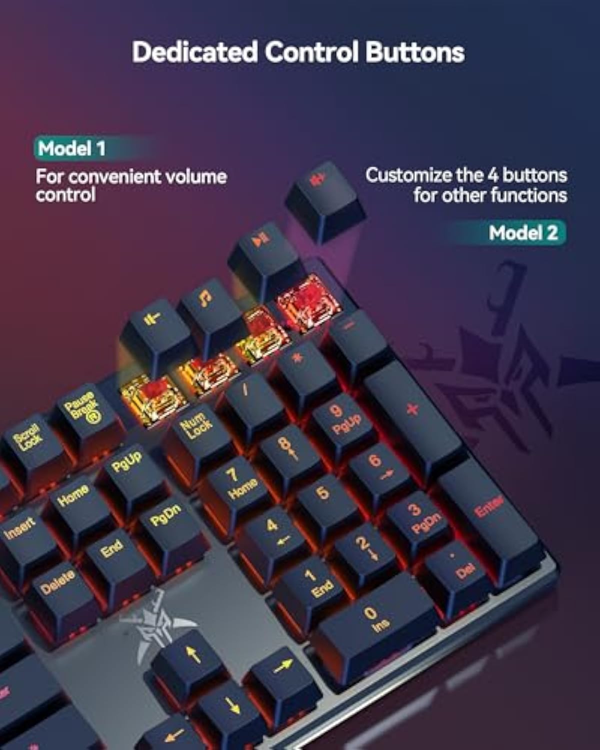 TECKNET Mechanical Gaming Keyboard - Red Switches Mechanical Keyboard with 109 Keys