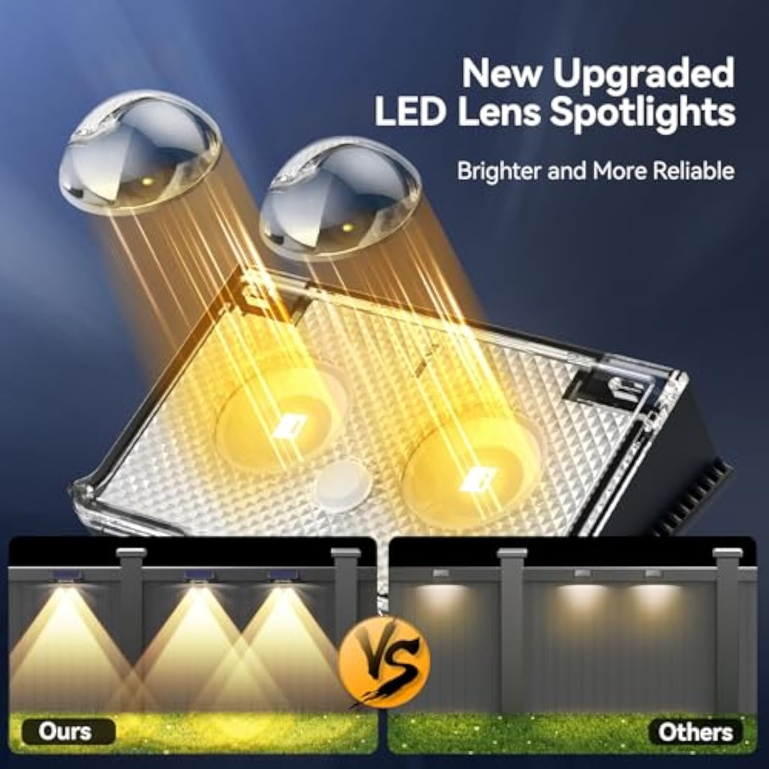 TECKNET Solar Fence Lights Outdoor Garden, 4 Pack Solar Wall Lights Outdoor IP66 Waterproof