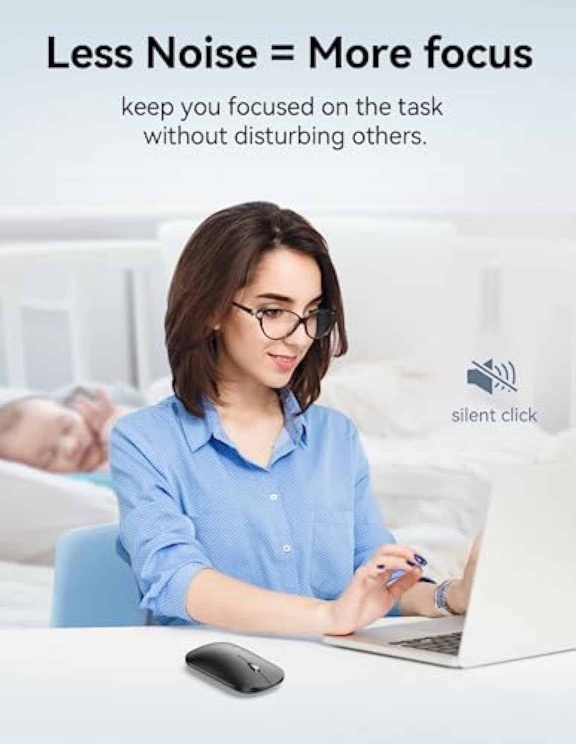 TECKNET Bluetooth Mouse, Rechargeable 2.4G Wireless Mouse