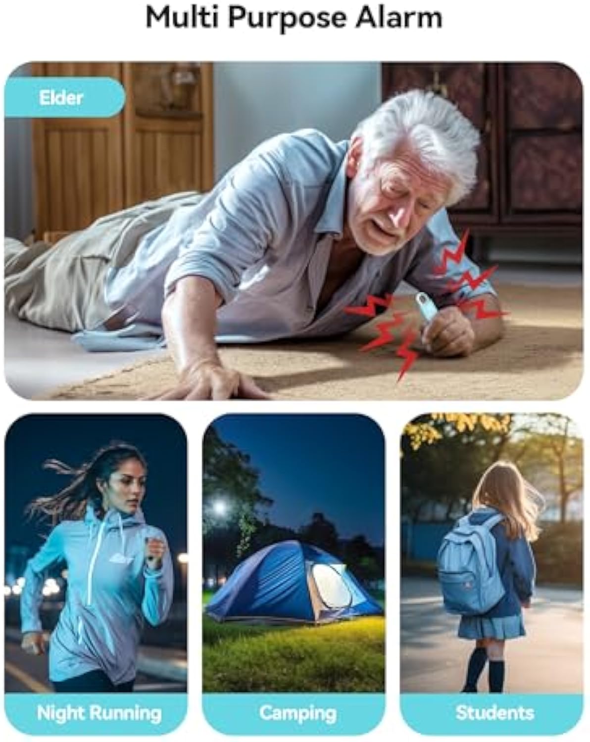 TECKNET Rechargeable Personal Safety Alarm for Women