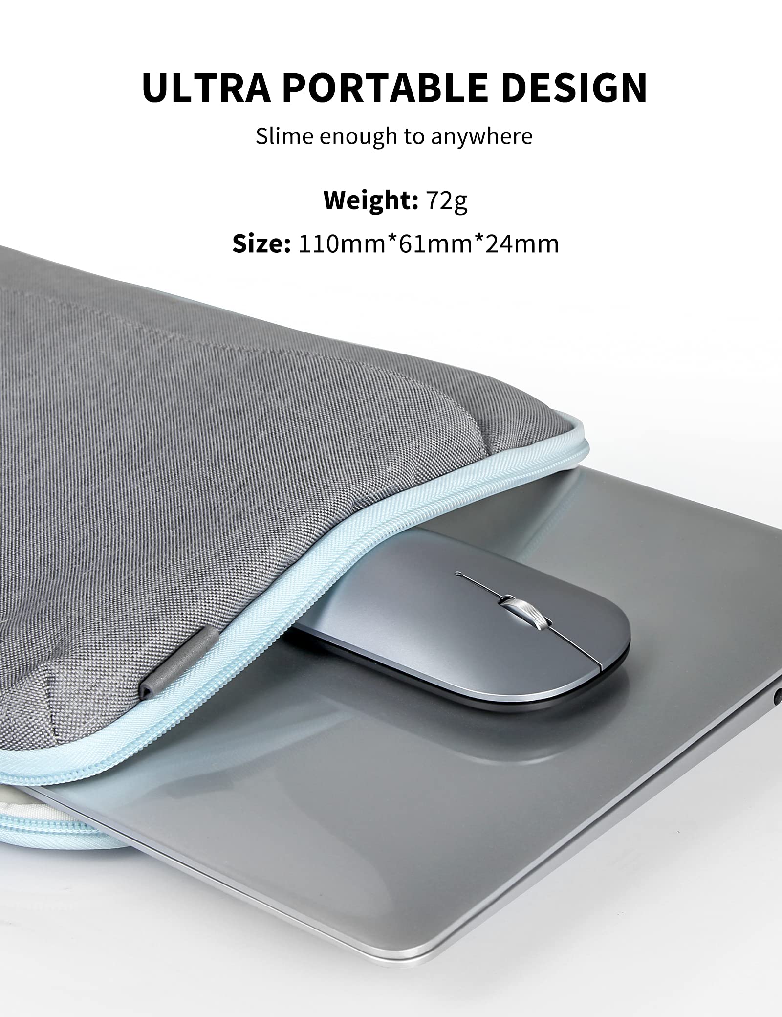 TECKNET Rechargeable Bluetooth Mouse, 3 Models 2.4G/ Bluetooth 5.0/3.0