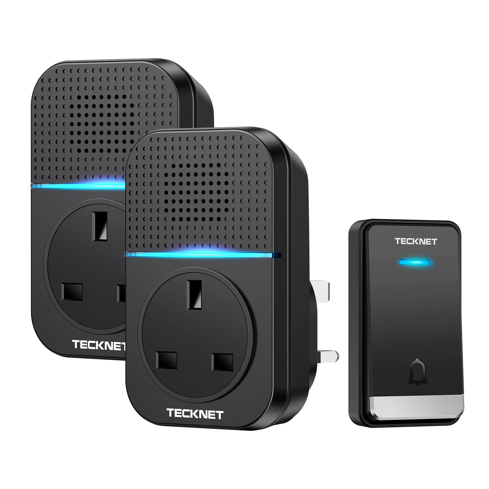 TECKNET Twin Self-Powered Wireless Doorbell Plug in Cordless Door Chime