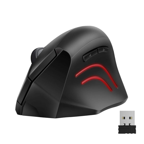 TECKNET 2.4G Wireless Vertical Ergonomic Optical Mouse, 2000 DPI USB Cordless Computer Mouse with 6 Buttons