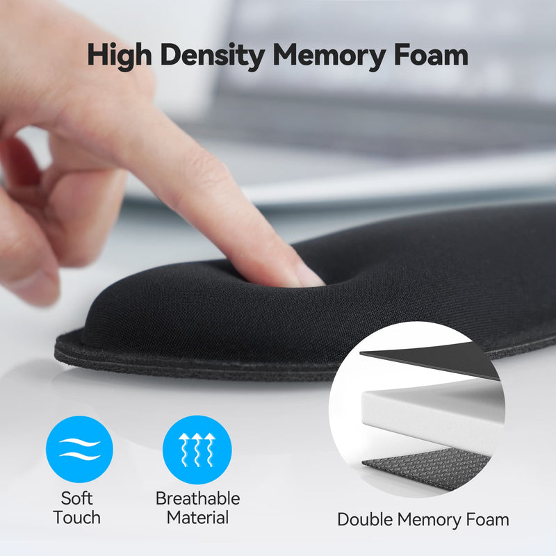 TECKNET Ergonomic Keyboard Wrist Rest - Foldable Mouse Pad Wrist Support Set with Comfortable Memory Foam Non-Slip