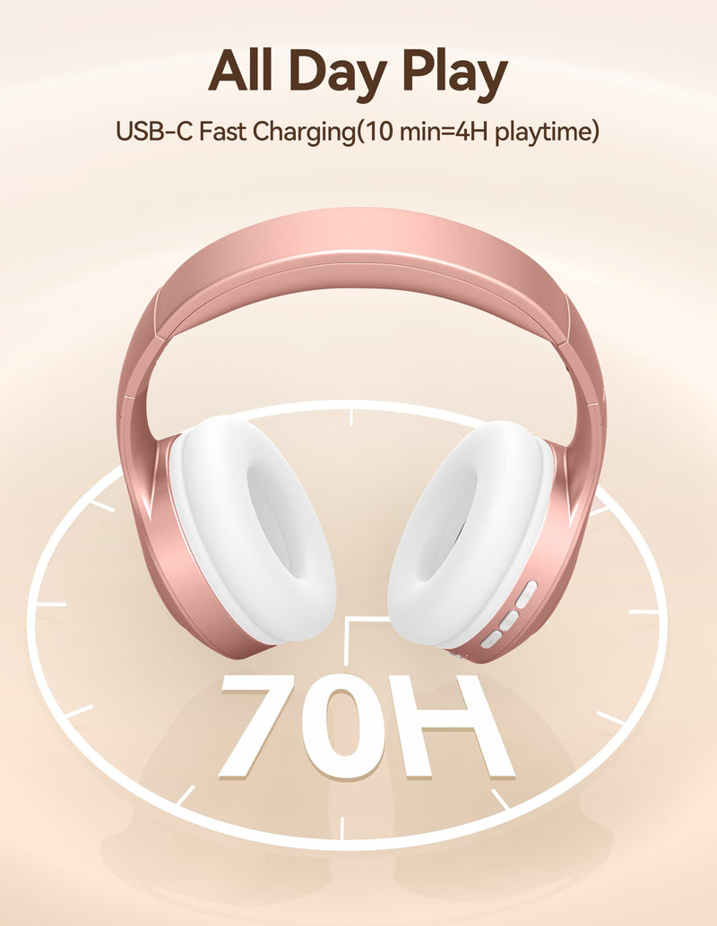 TECKNET Bluetooth Headphones Over-Ear with 3 EQ Modes, Hi-Fi Stereo an